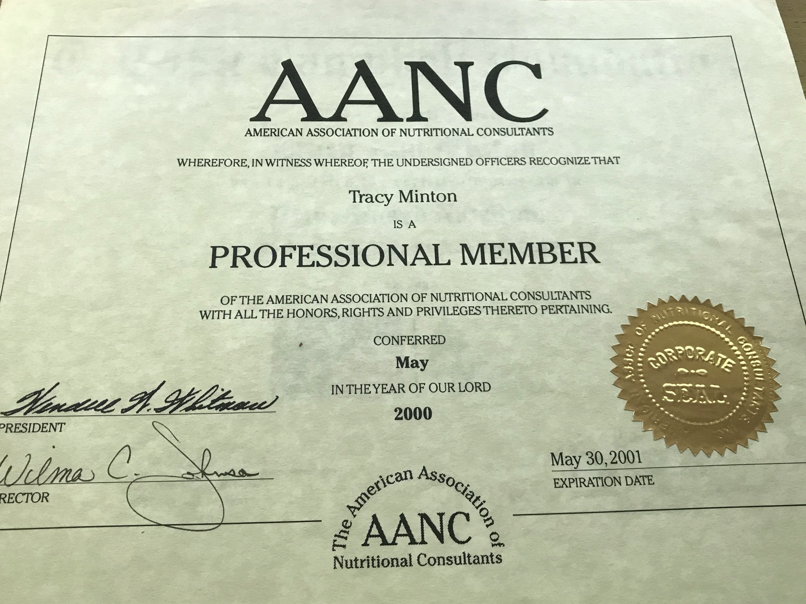 AANC Nutrition Certification AANC Nutrition Certification