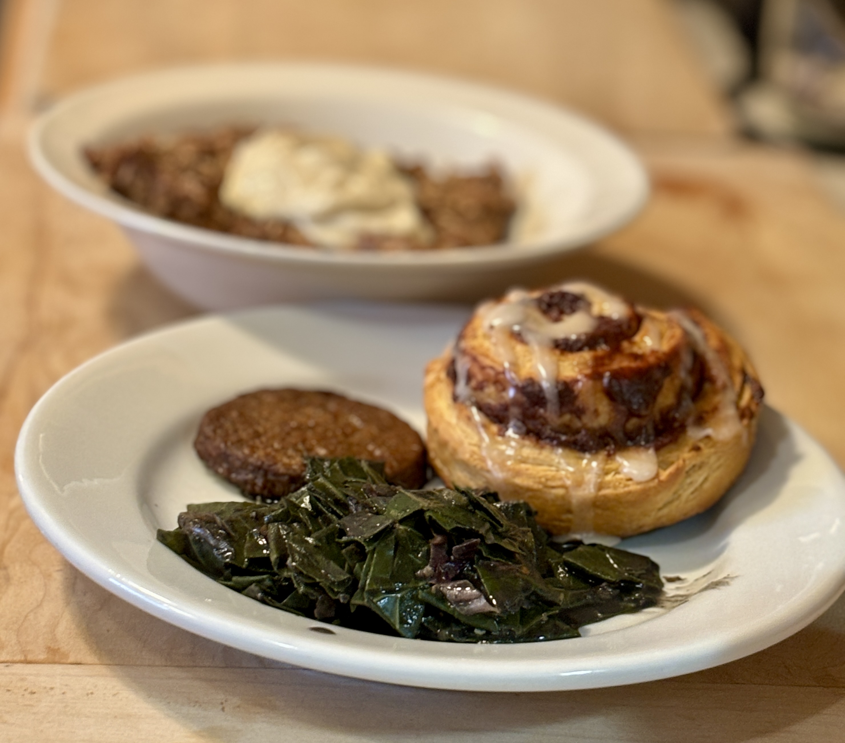 Christmas Brunch with Trader Joe's Vegan Cinnamon Roll & Plant-Based Sausage, Grens and Vegan Baked Oatmeal Christmas Brunch with Trader Joe's Vegan Cinnamon Roll & Plant-Based Sausage, Grens and Vegan Baked Oatmeal