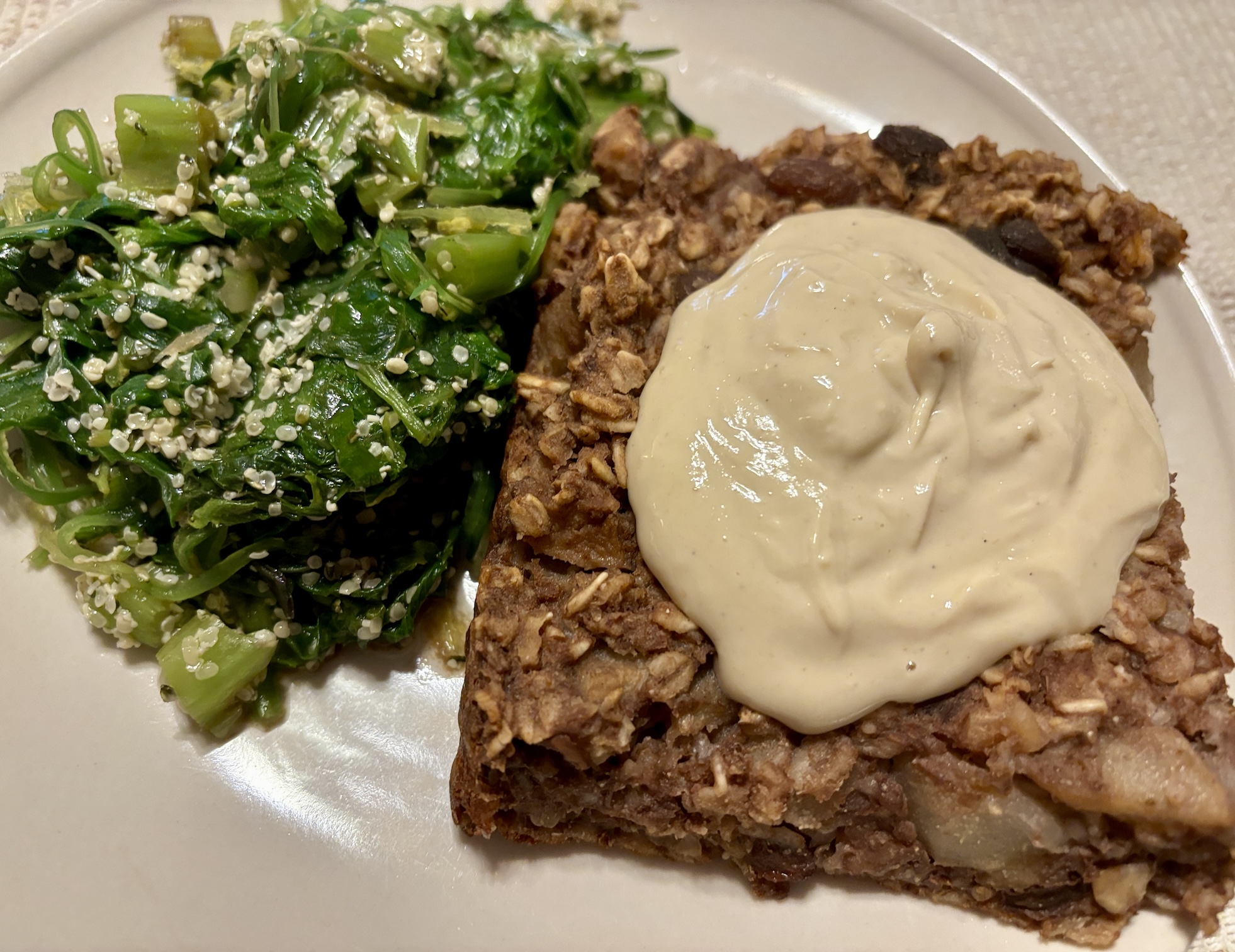 Vegan Baked Oatmeal with Asian Greens Vegan Baked Oatmeal with Asian Greens