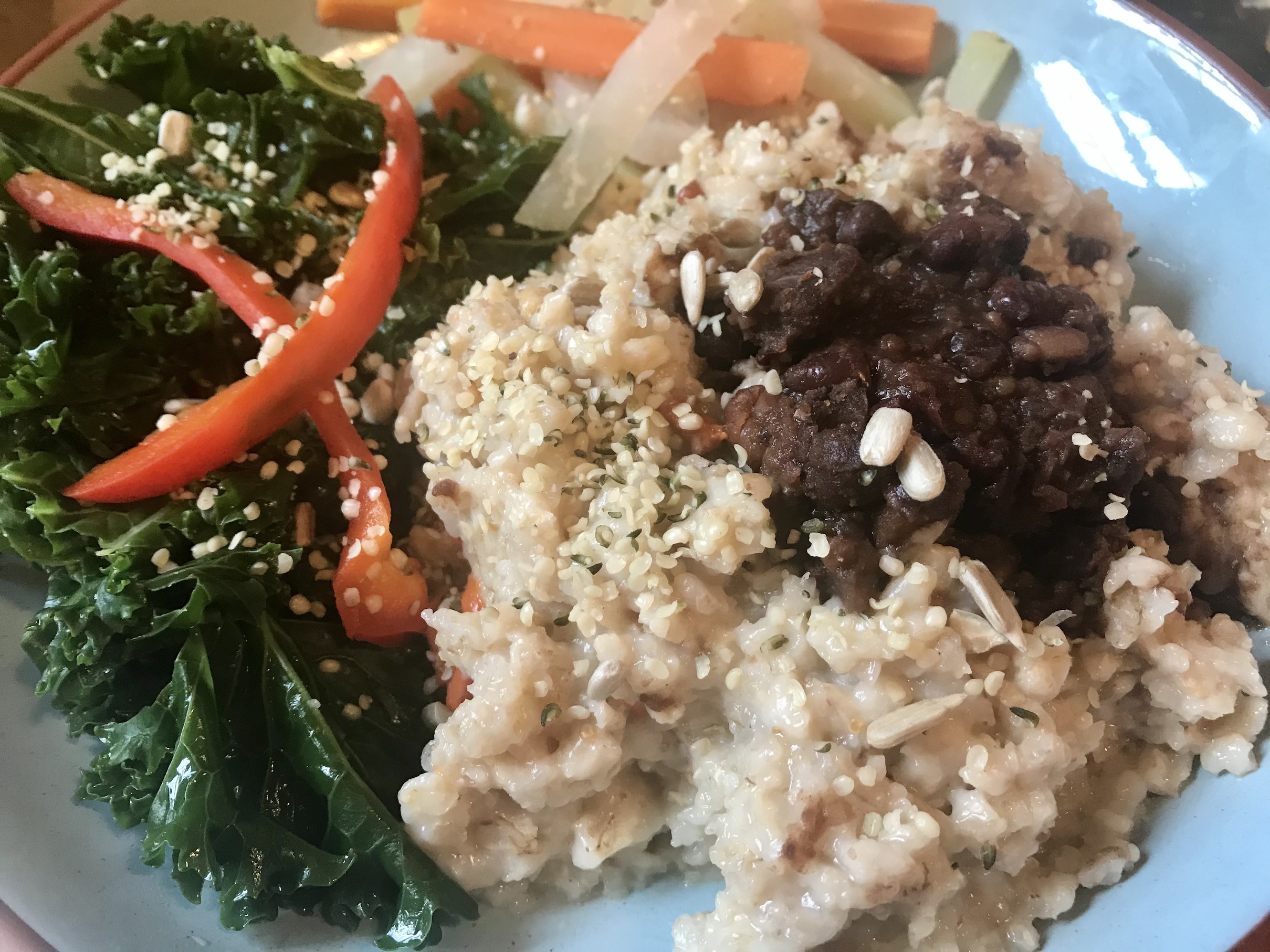 Breakfast Porridge with Beans and Greens Breakfast Porridge with Beans and Greens