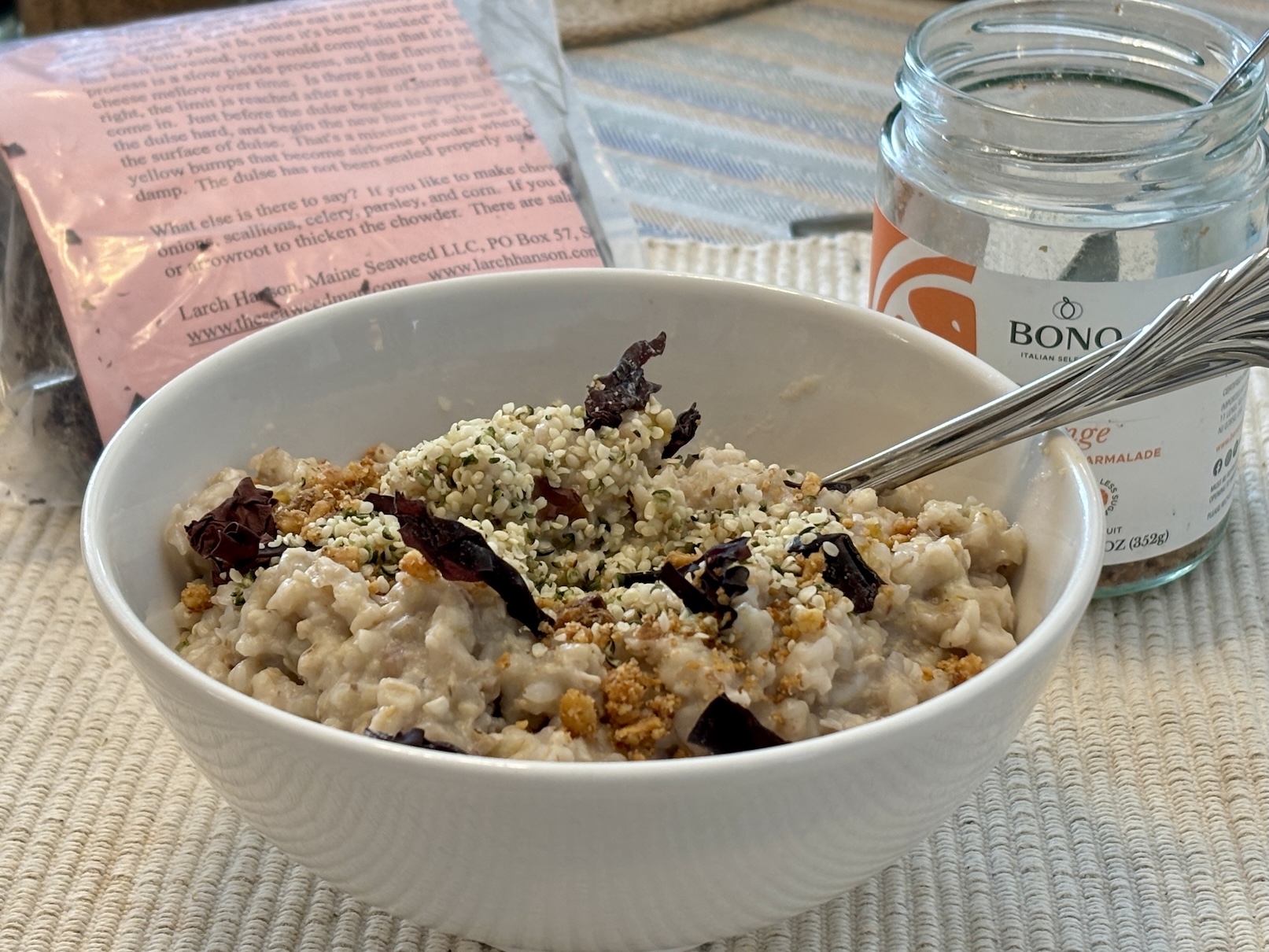 Breakfast Oats with Dulse, Gomashio & Walnut-Salt