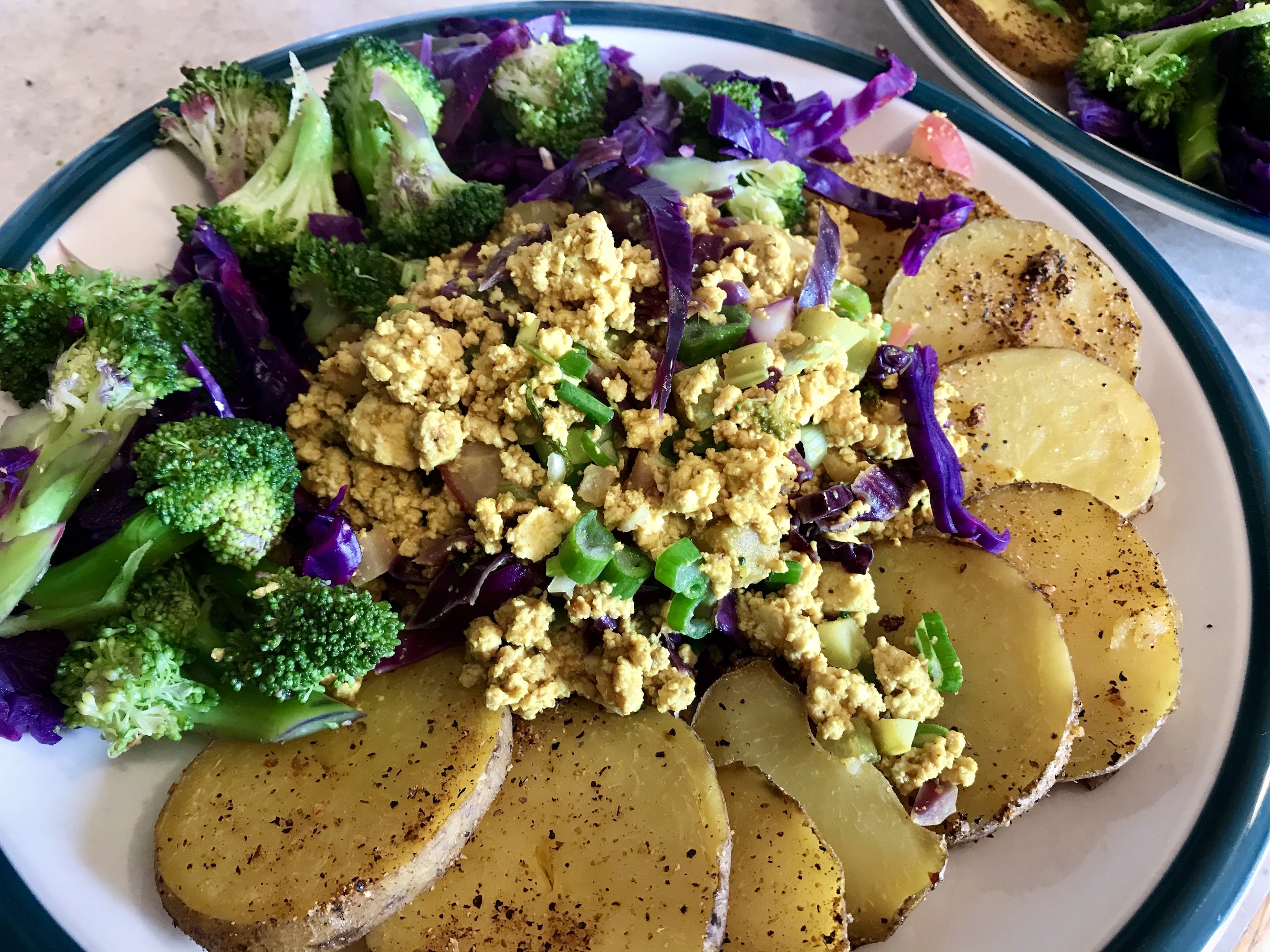Breakfast Tofu Scramble with Broccoli & Yukon Gold Potatoes