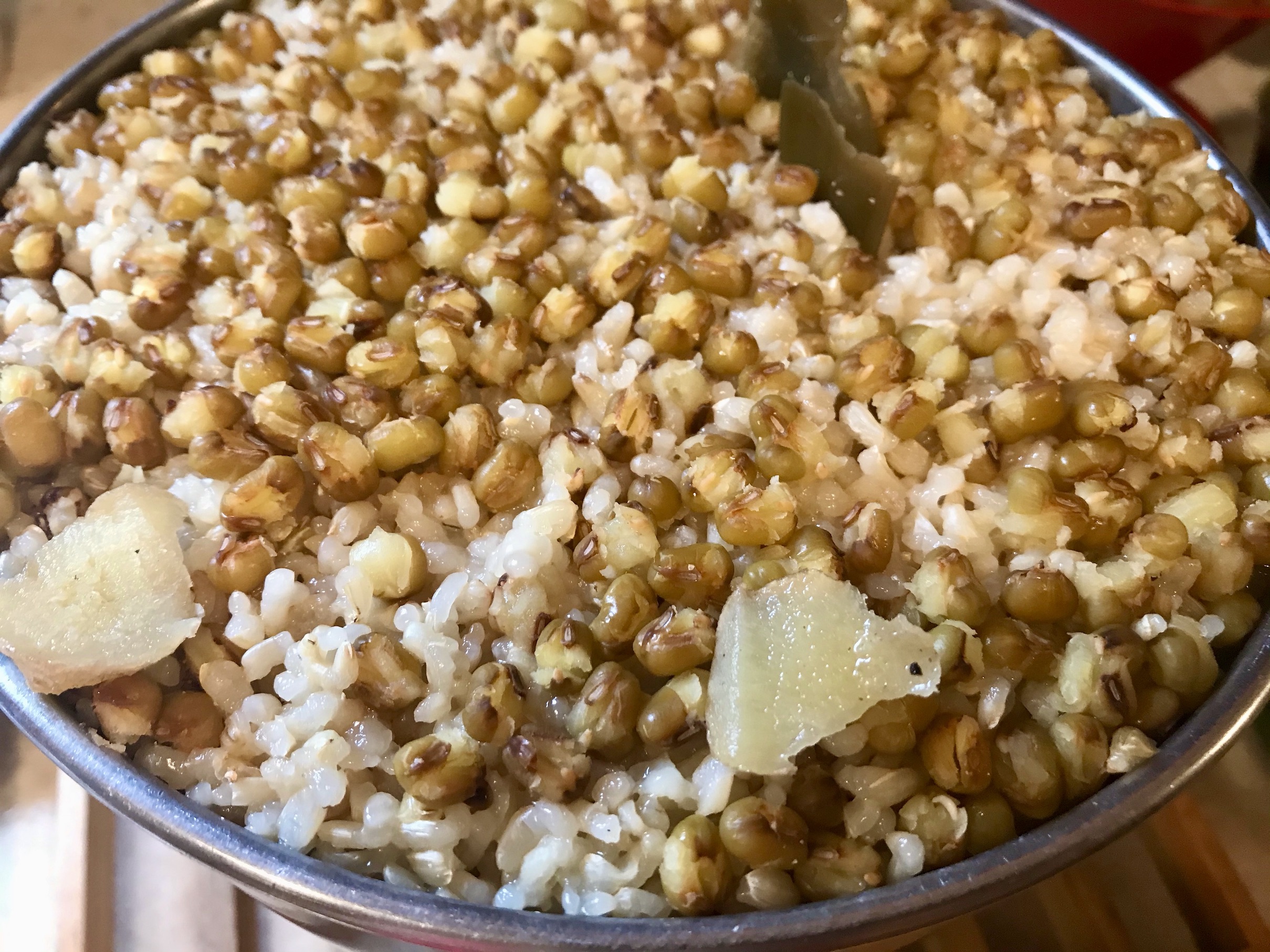 Brown Rice cooked with mung beans