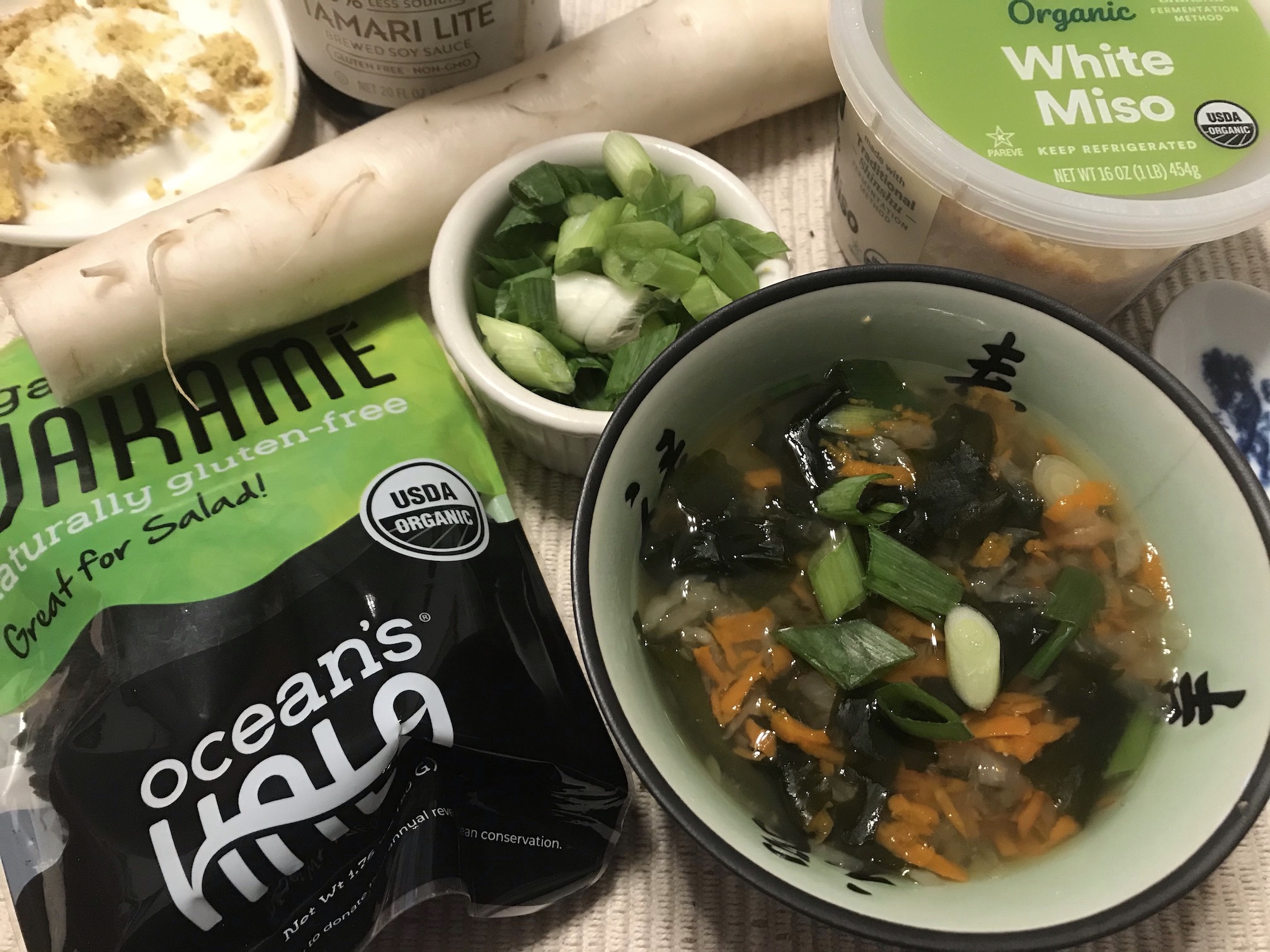 Condiments for macrobiotic cooking - Wakame Seaweed & White Miso Condiments for macrobiotic cooking - Wakame Seaweed & White Miso