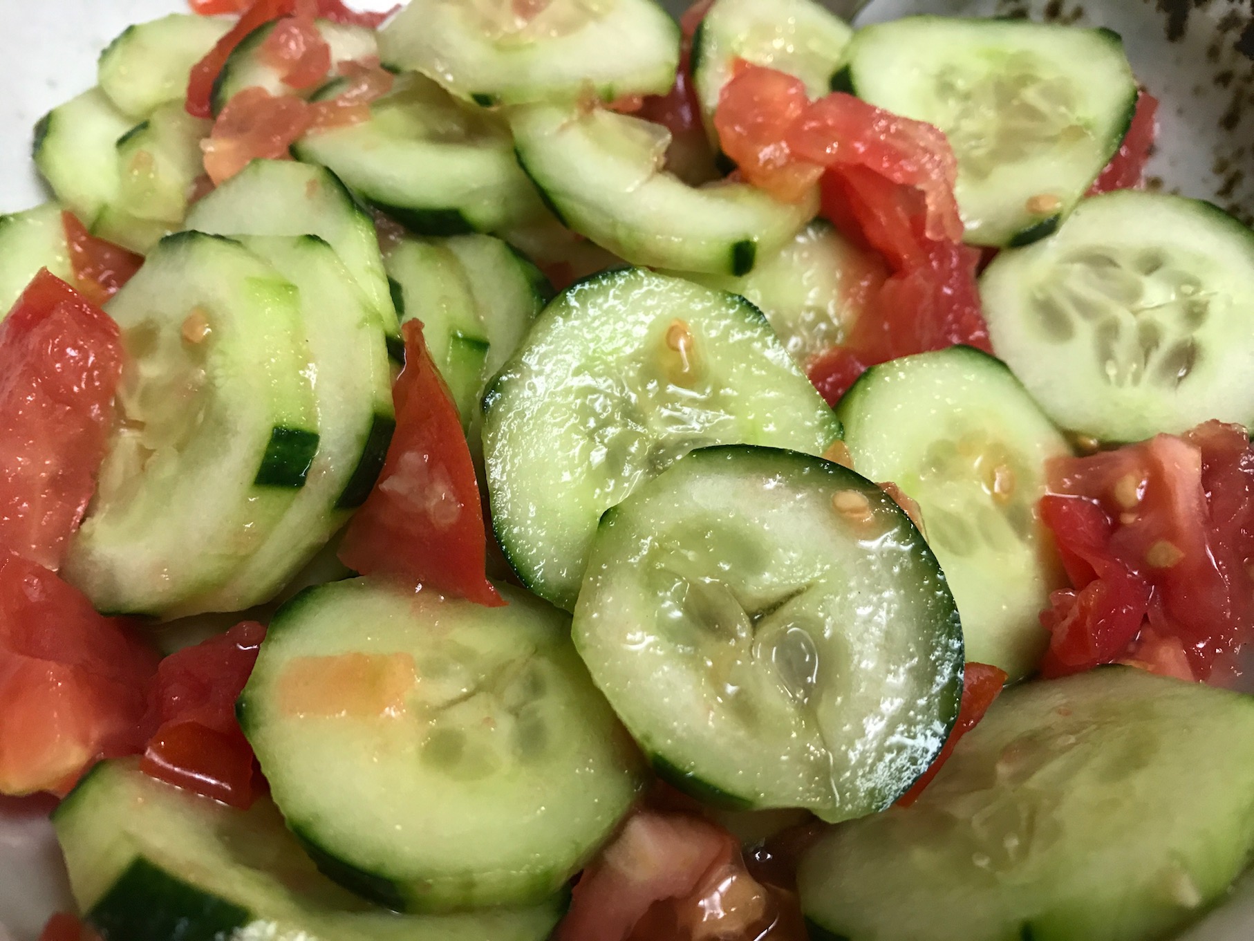 Cucumber and Squeezed Tomato Salad