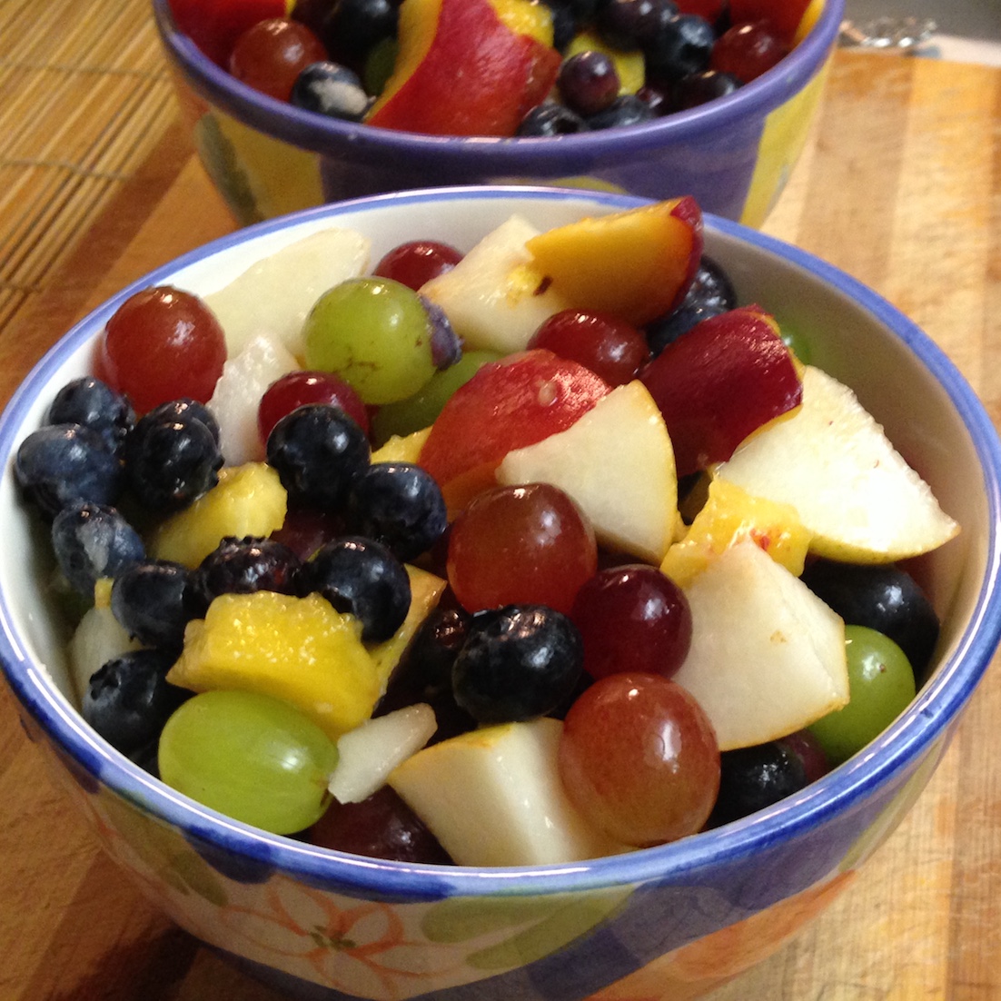 Fruit Salad in 2 Colorful Bowls  Fruit Salad in 2 Colorful Bowls