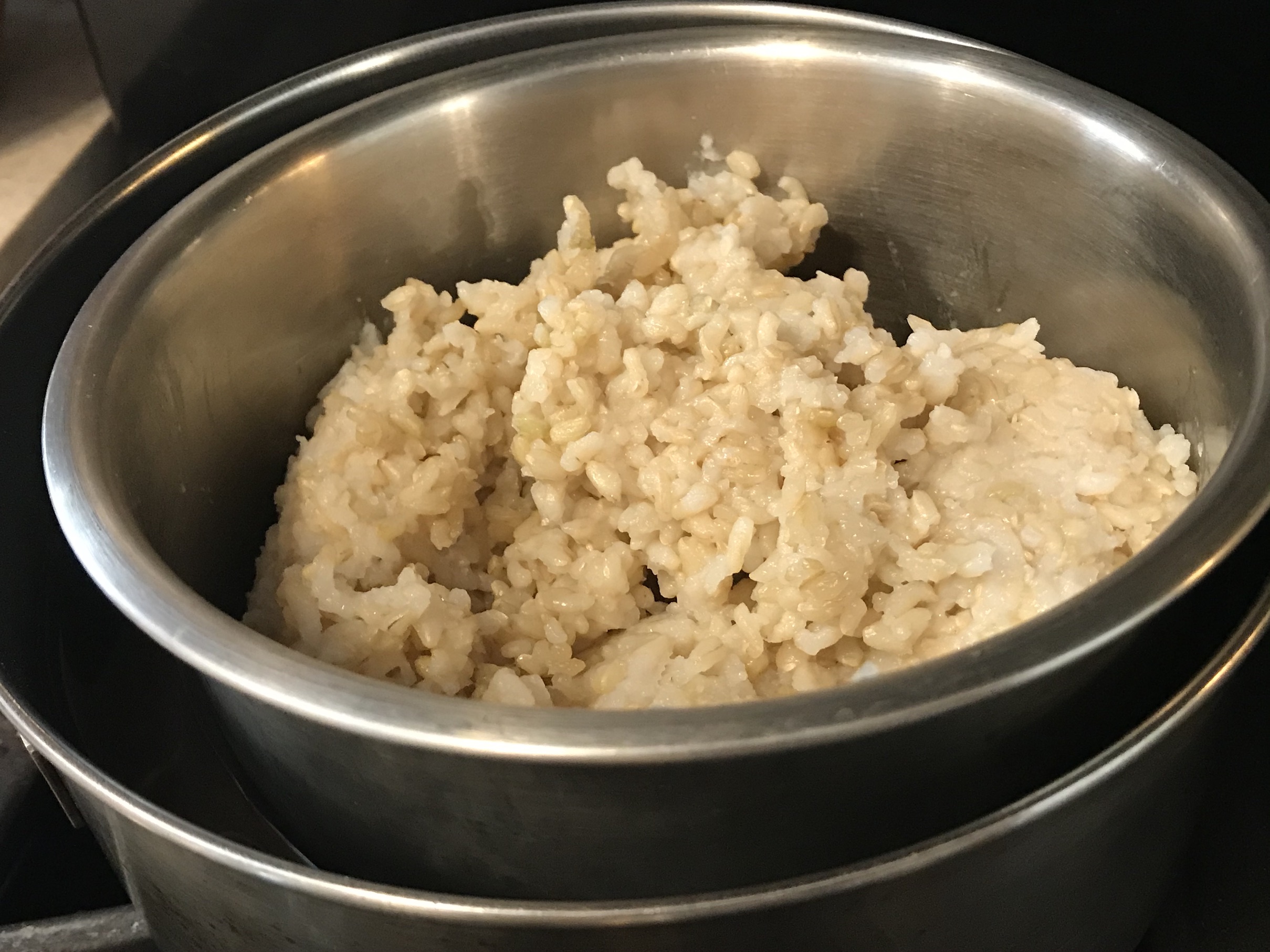 Brown Rice re-steaming leftovers Brown Rice re-steaming leftovers