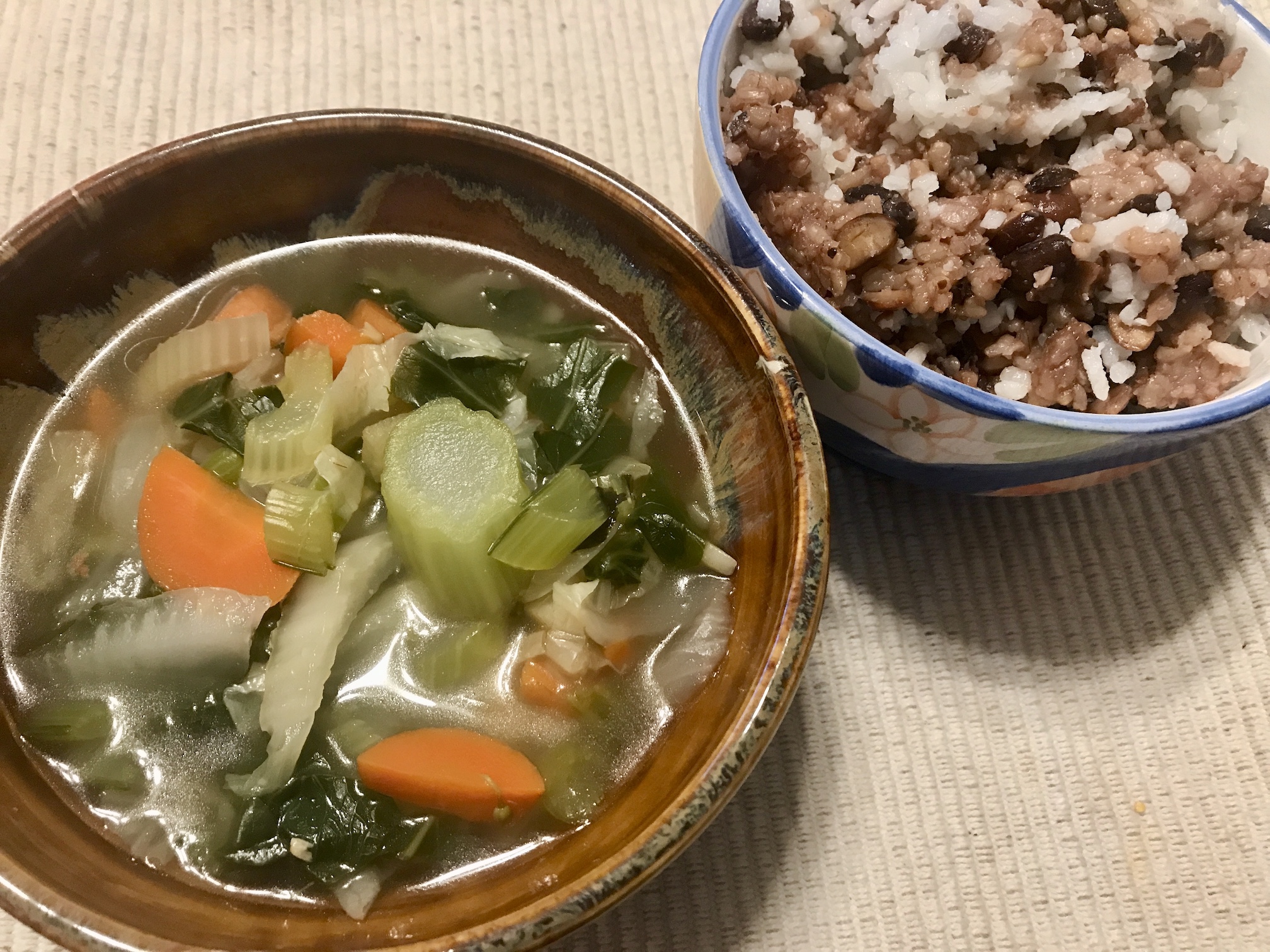 Miso Soup in Dashi Broth with Brown Rice & Black Soy Beans