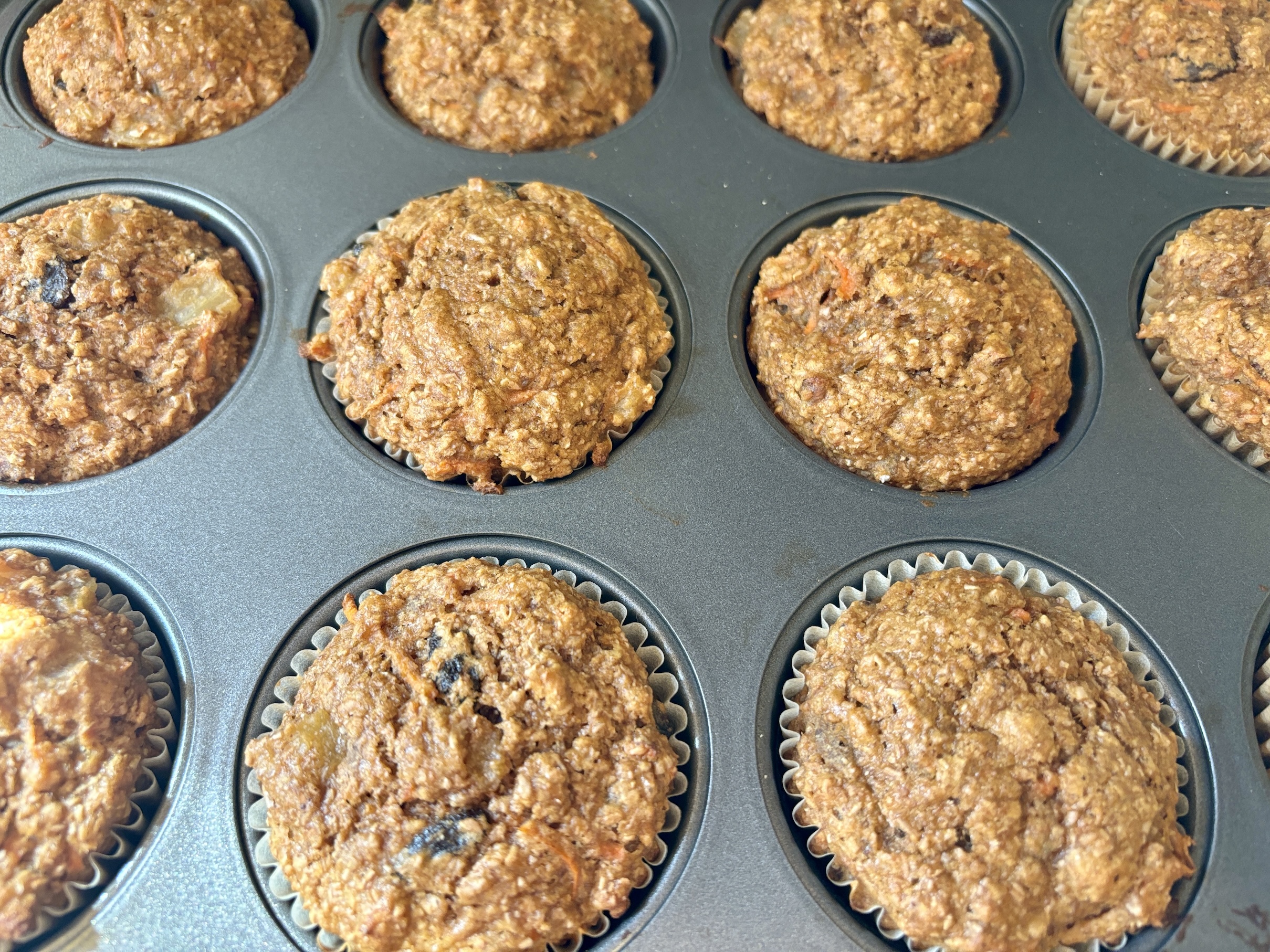 Low-Fat Vegan Carrot Pineapple Bran Muffins