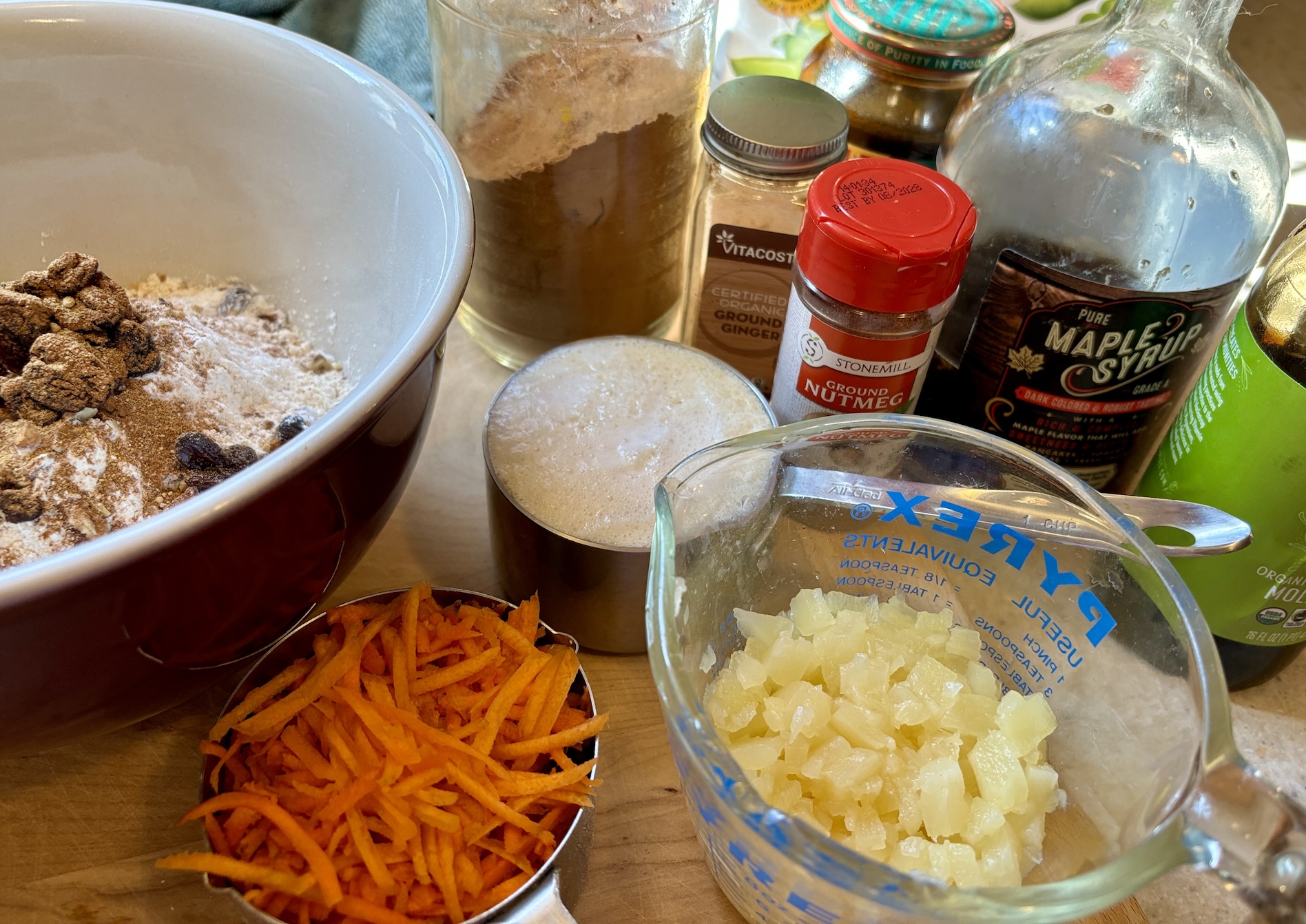 Carrot Pineapple Bran Muffins Ingredients-2