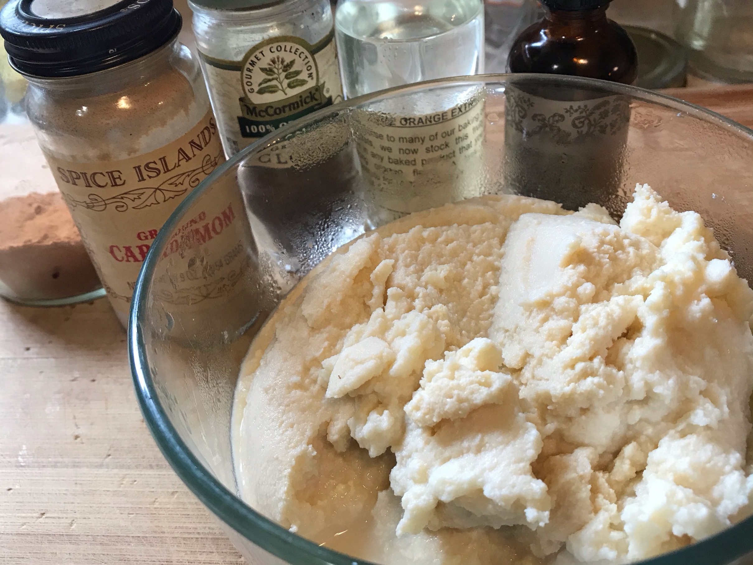 Okara Bannock Batter with spices and extracts to add