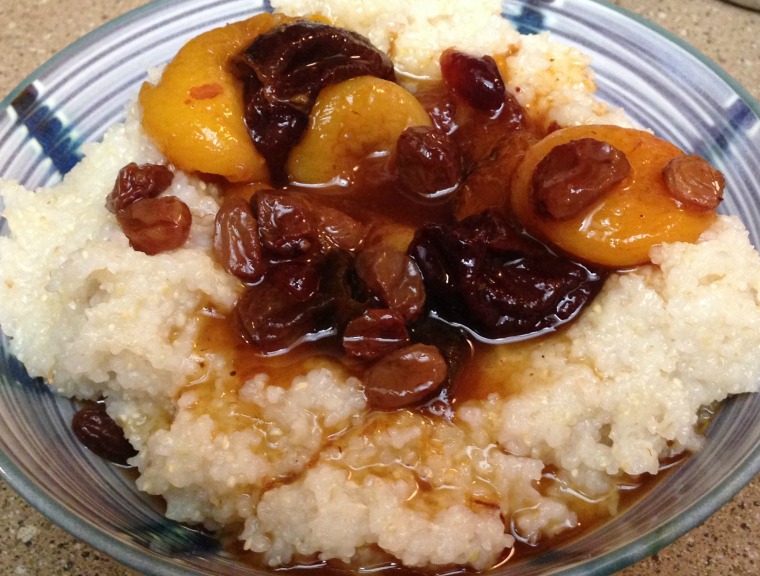 Porridge Rice Cream with Stewed Fruit Porridge Rice Cream with Stewed Fruit