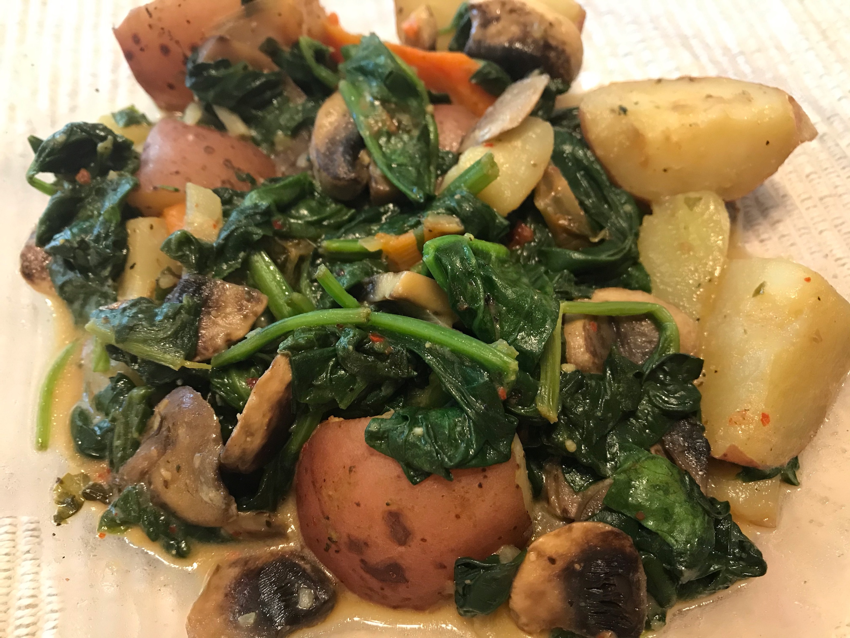 Potato Mushroom & Greens Hash
