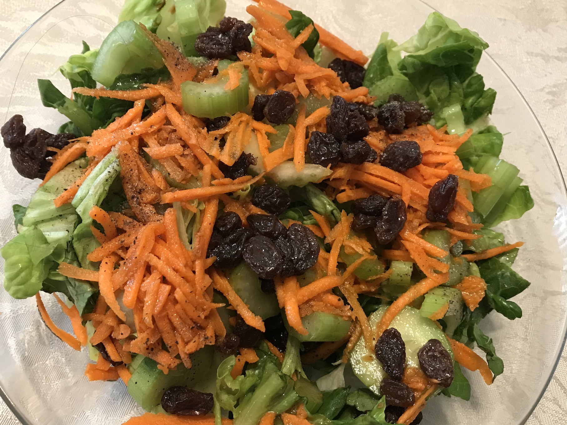 Fresh Romaine Salad with Carrot Salad added Fresh Romaine Salad with Carrot Salad added