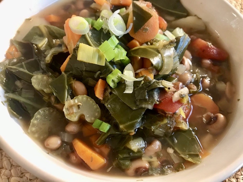 Vegan New Years Day Black Eyed Pea Soup & Collard Greens