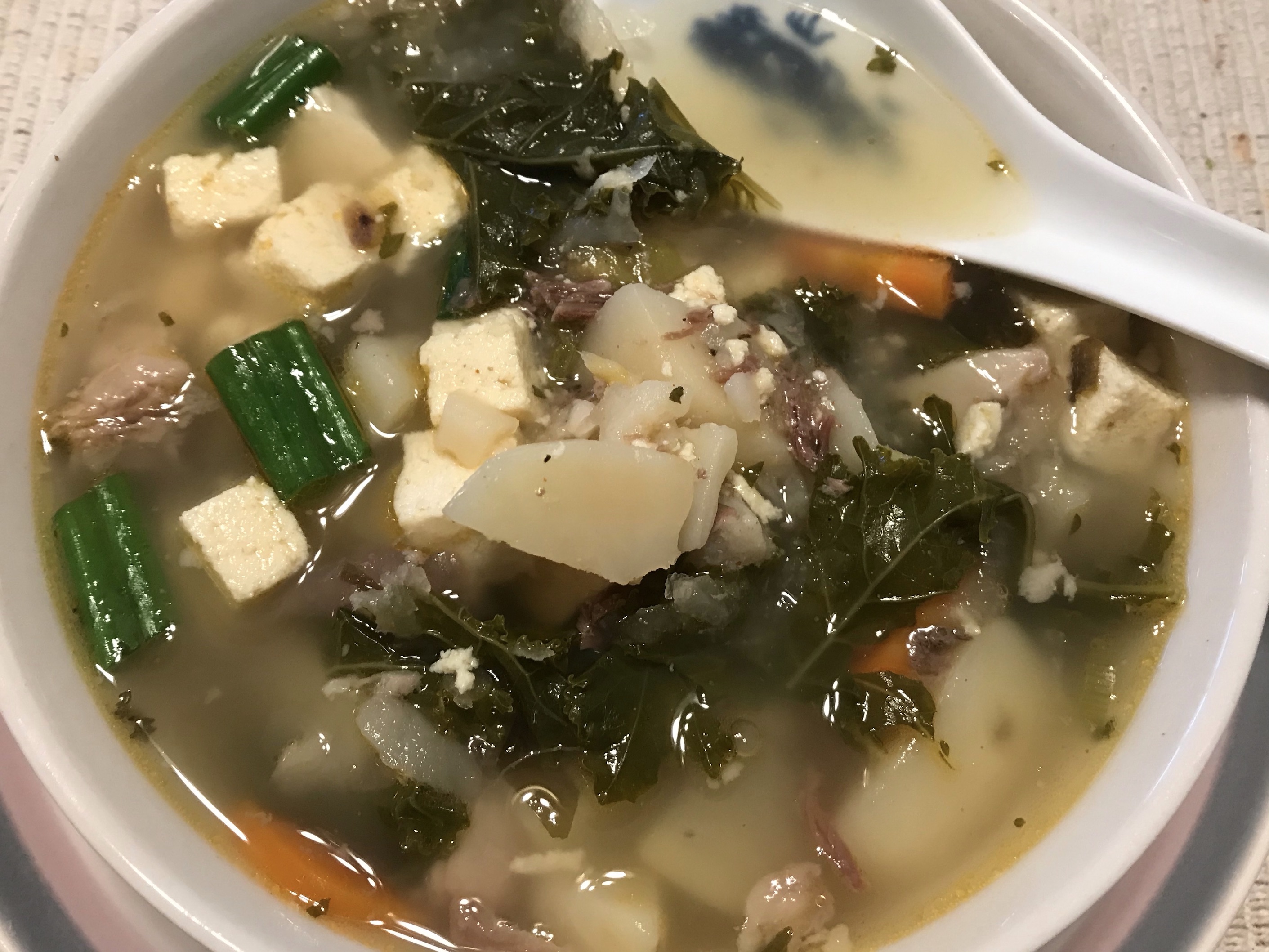 Miso Soup with Potato & Kale