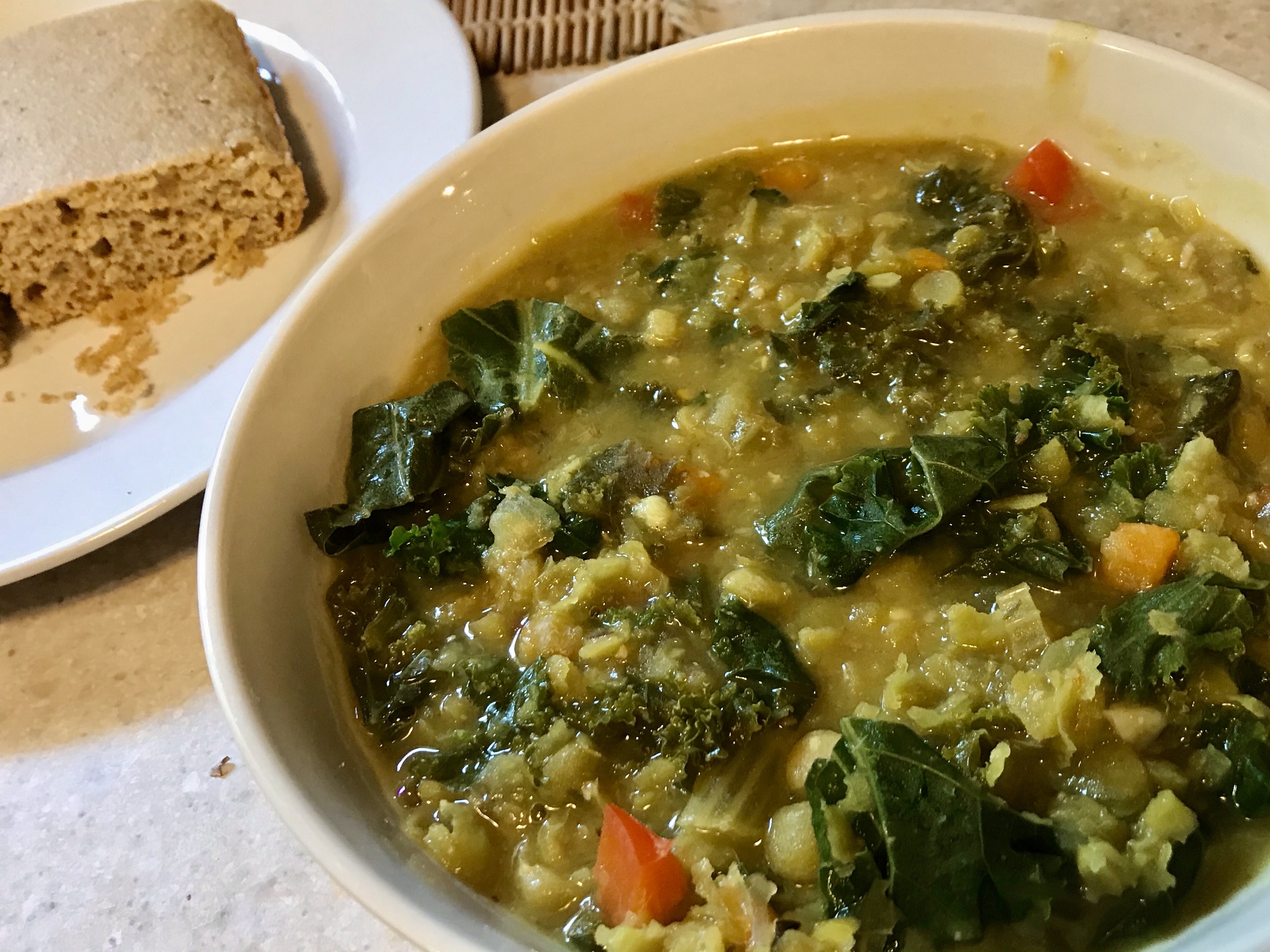 Split Pea Soup with Vegan Cornbread