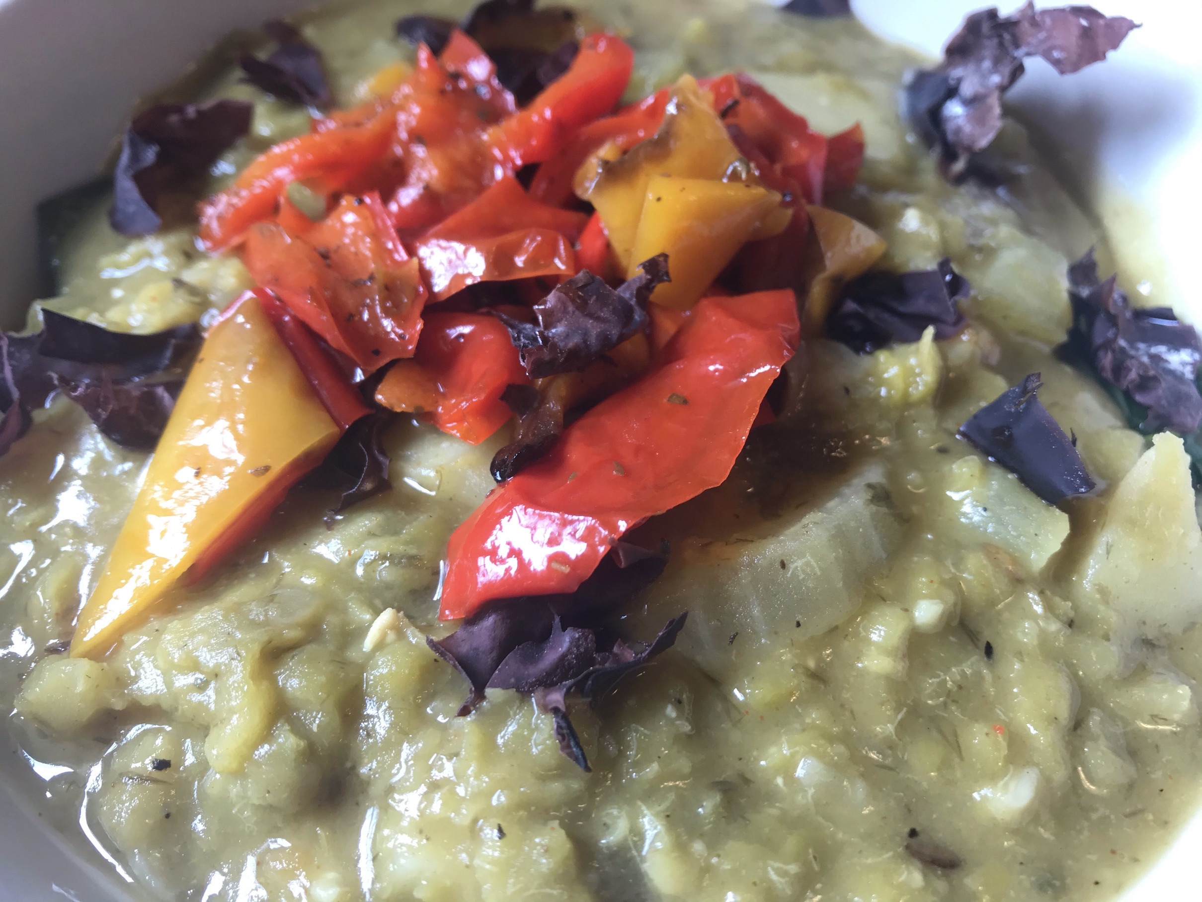 Vegan Split Pea Soup with Roasted Peppers & Dulse-2