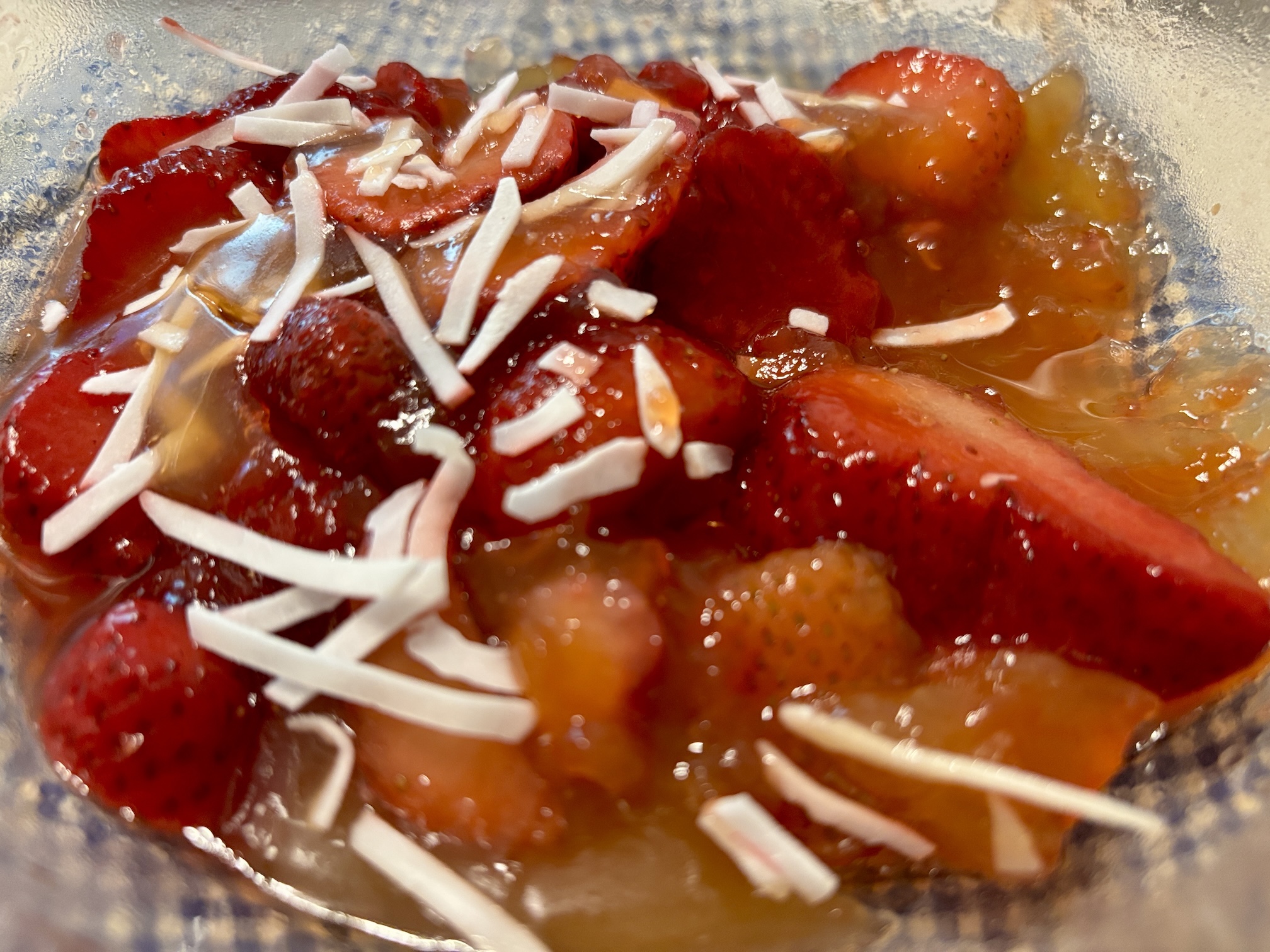 Vegan Strawberry Aspic with Coconut