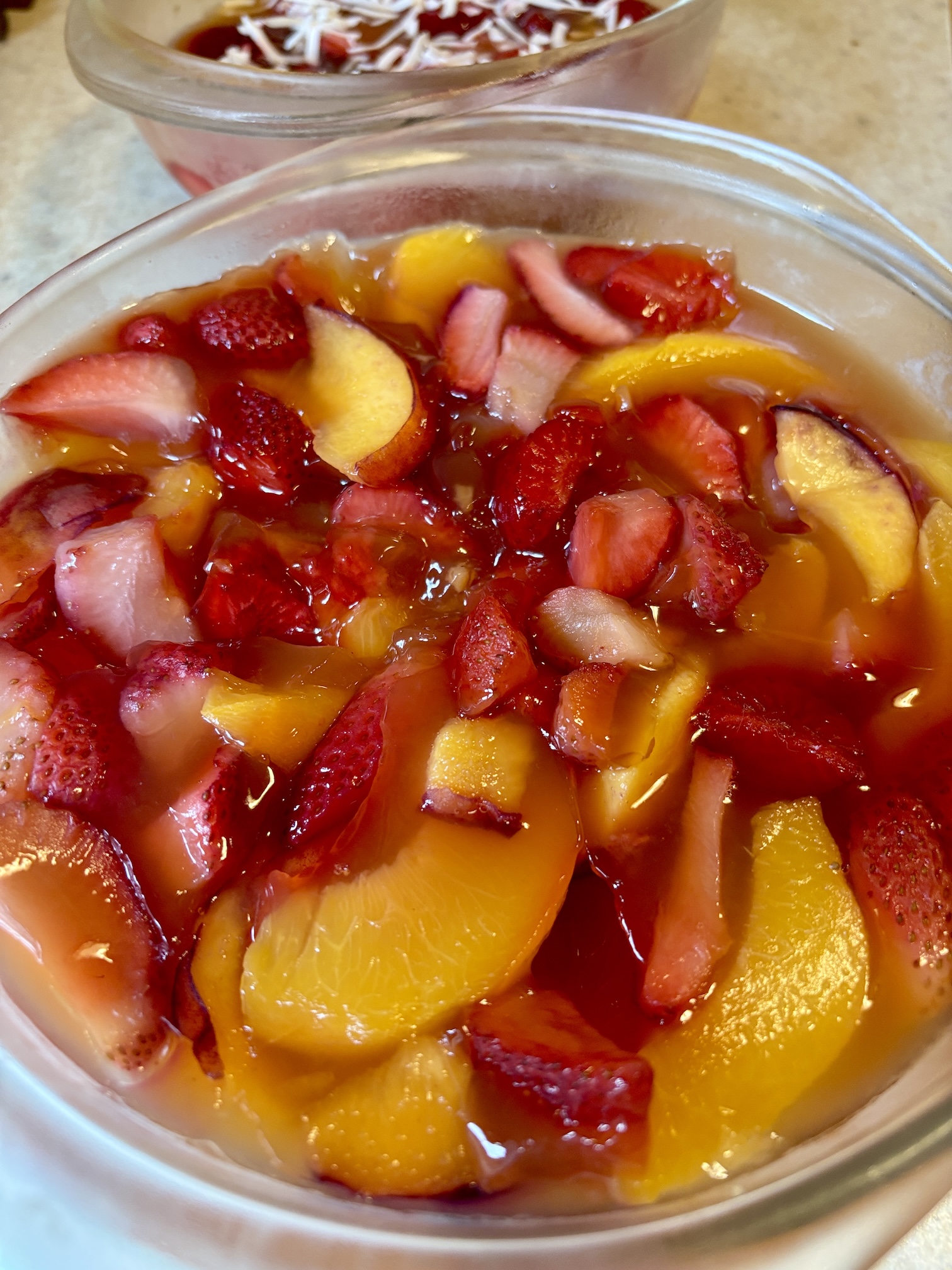 Vegan Strawberry Peach Aspic