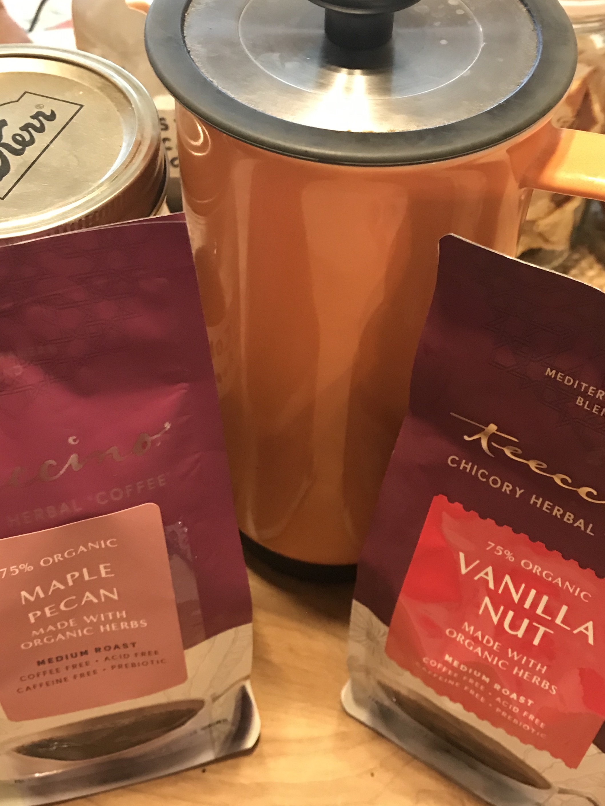 Teeccino made in my apricot ceramic French press