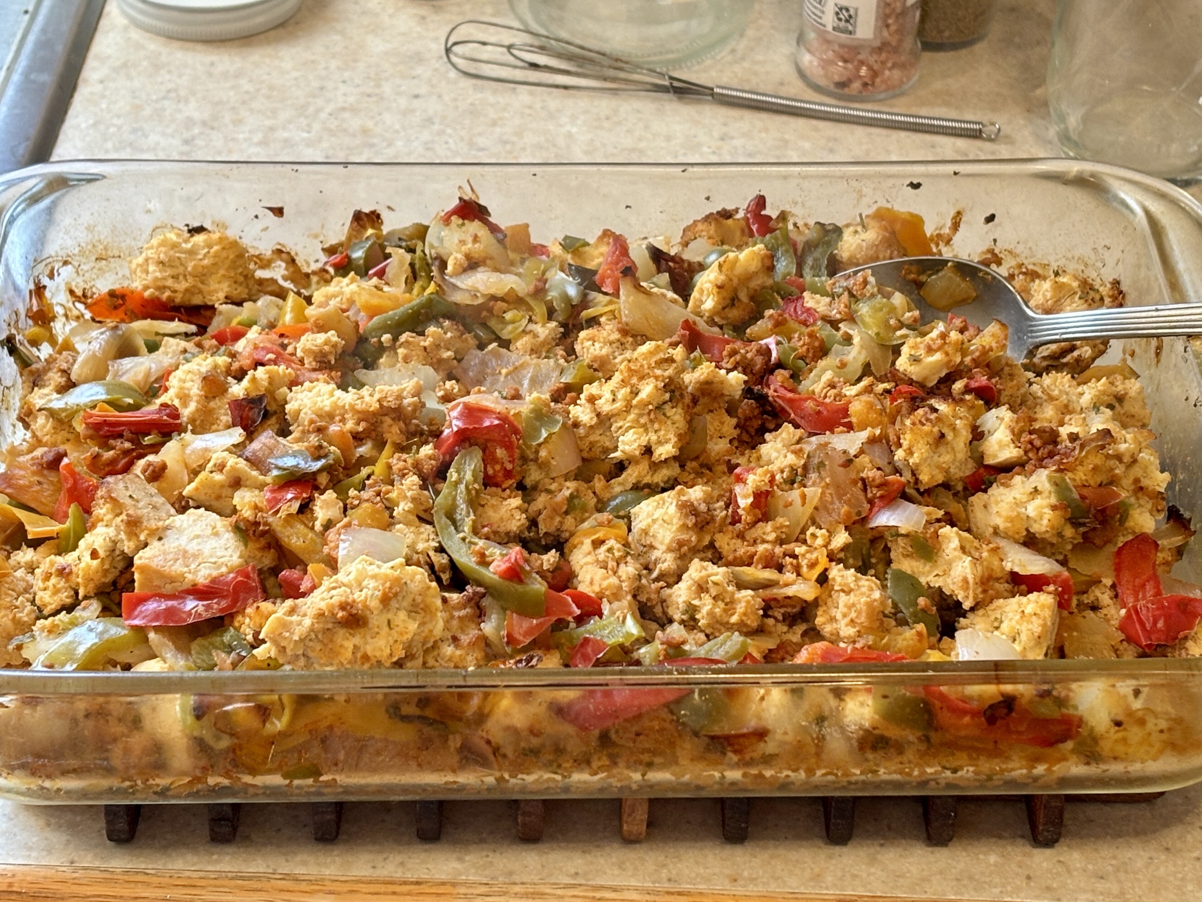 Easy Baked Tofu Scramble with Soy Chorizo