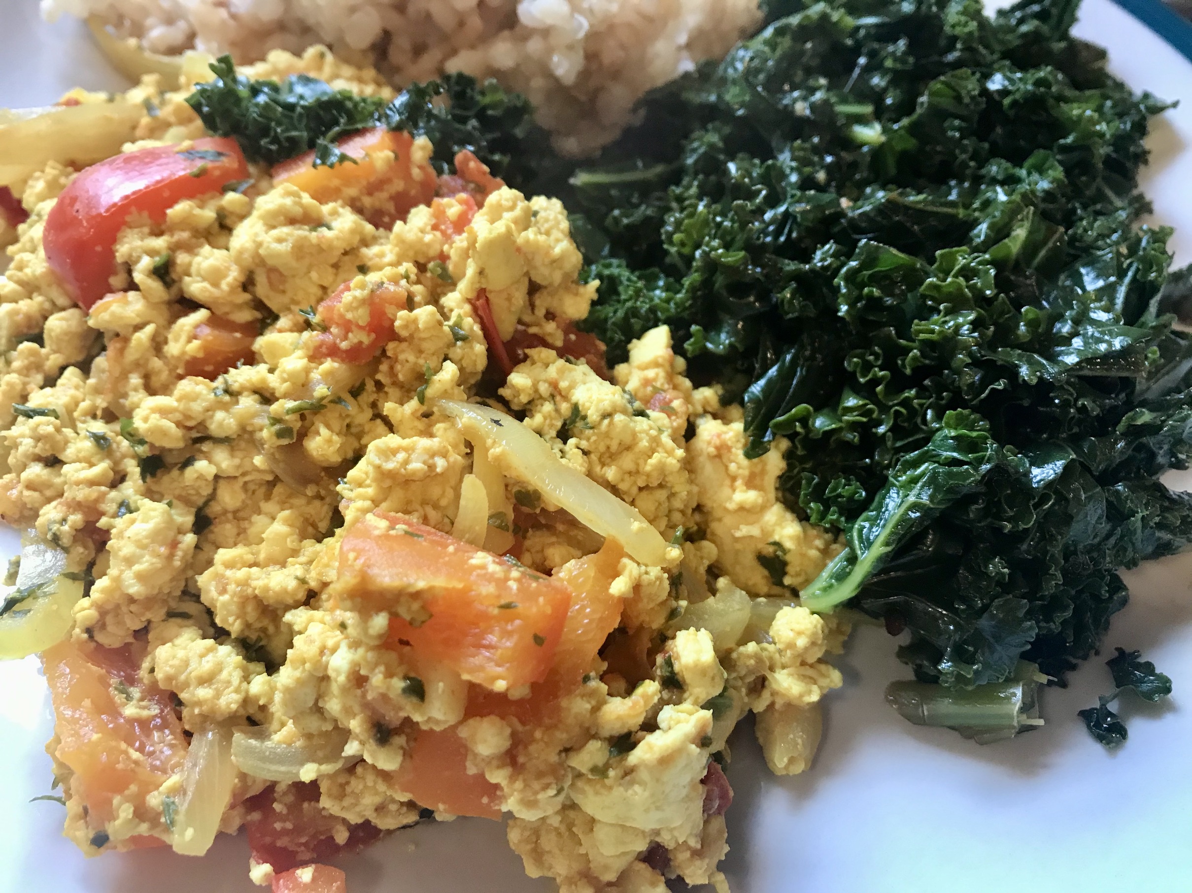 Tofu Scramble Kale & Brown Rice