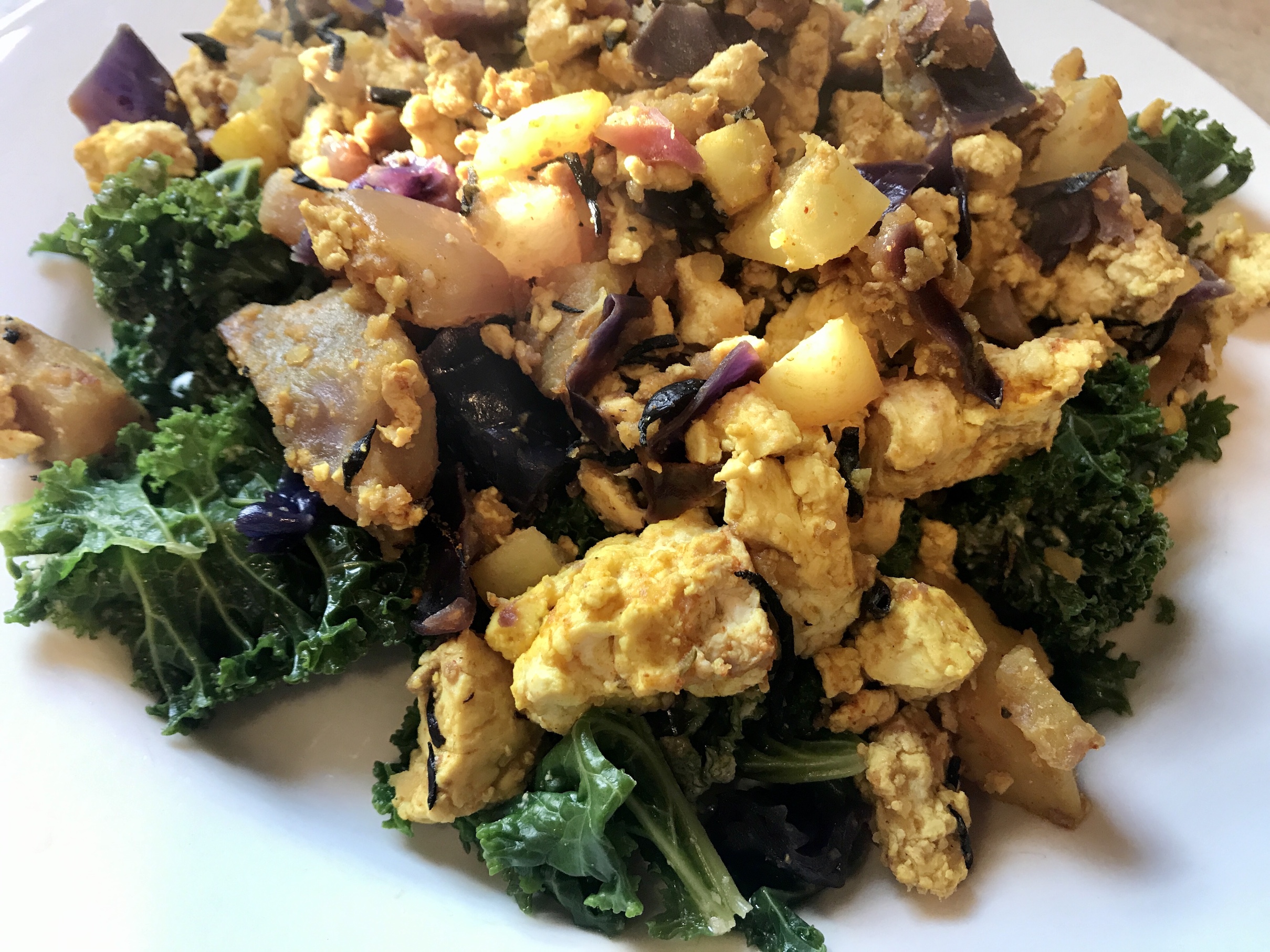 Tofu Scramble with Kale & Hijiki