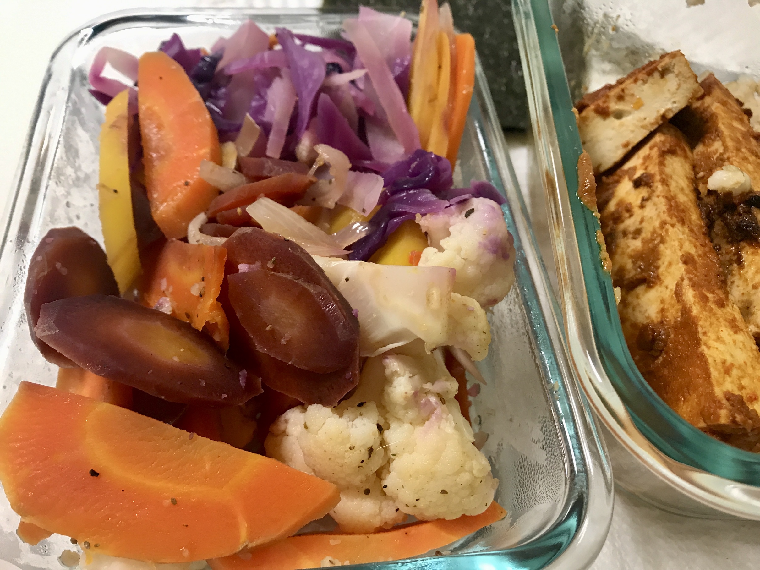 Colorful Carrot & Cauliflower Medley in lunch to-go with Brown Rice & Tofu-2 Colorful Carrot & Cauliflower Medley in lunch to-go with Brown Rice & Tofu-2