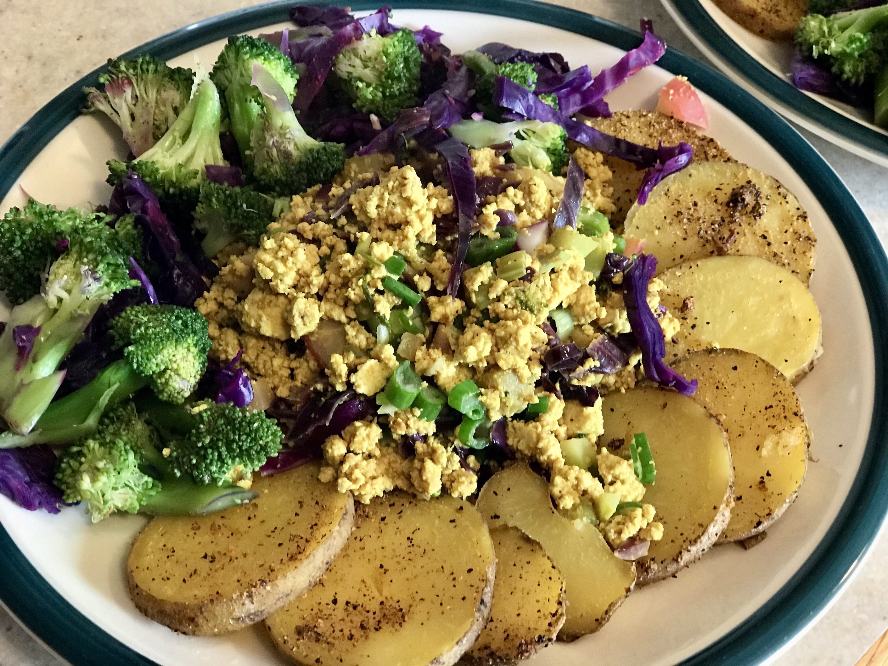 Tofu Scramble with Potatoes & Broccoli 